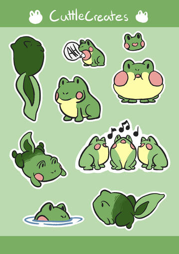 Frog Sticker Sheet